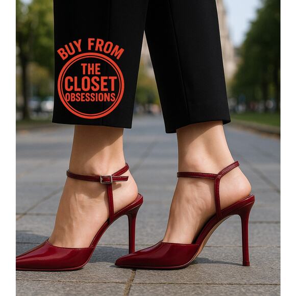 ZARA Red Pointed Toe Slingback Heels NWT | Sizes 7.5, 9, 10 - Picture 1 of 16